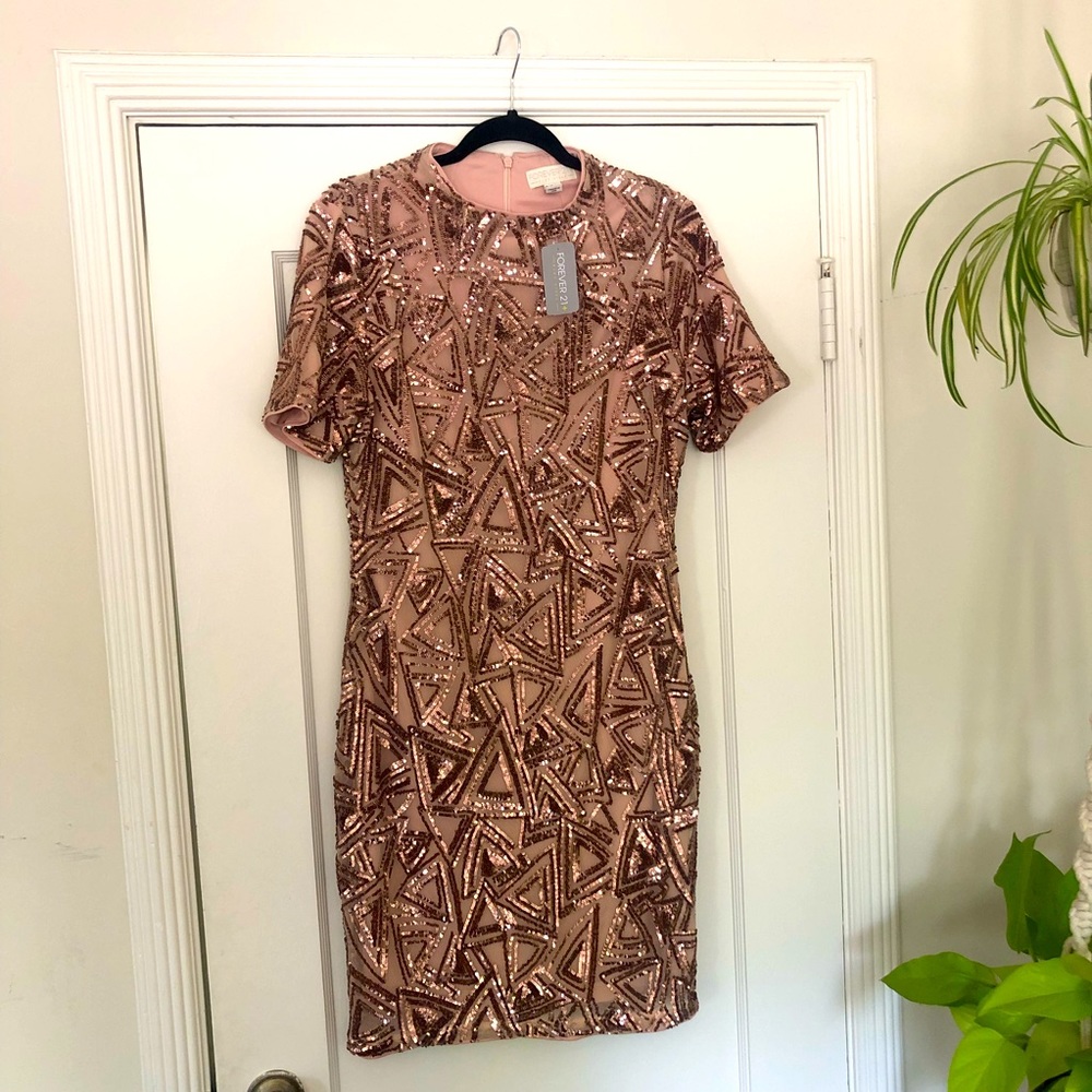 Forever 21+ Rose Gold Sequined Dress